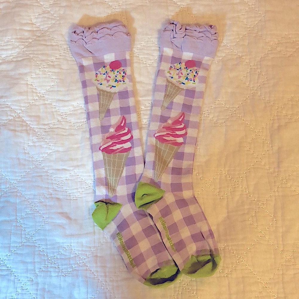 Kawaii Ice Cream Topping Knee High Socks